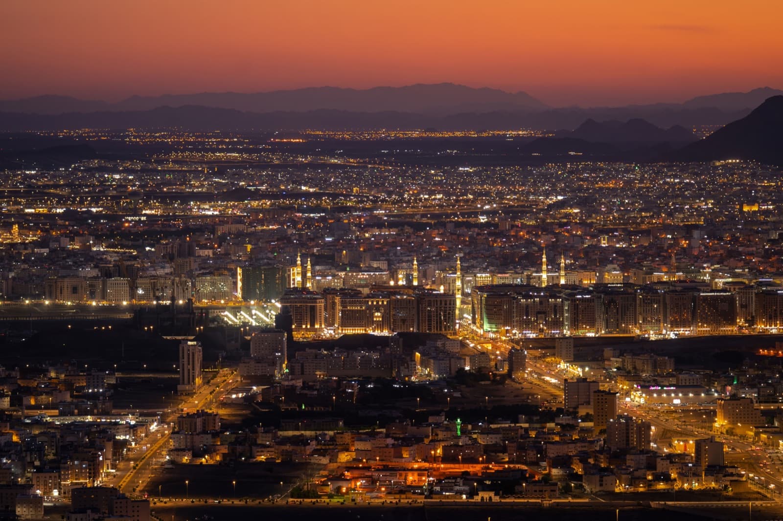 Madinah at night.